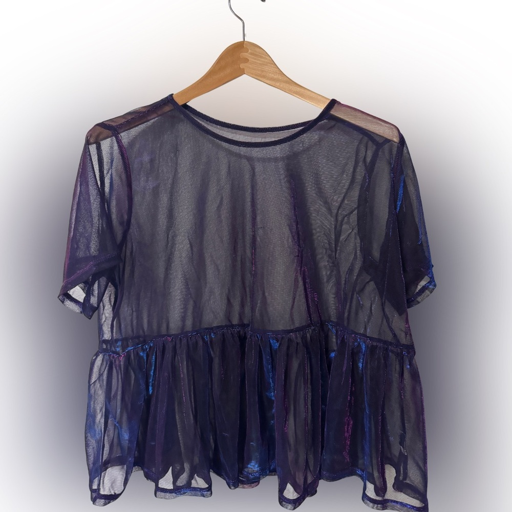 Iridescent babydoll top